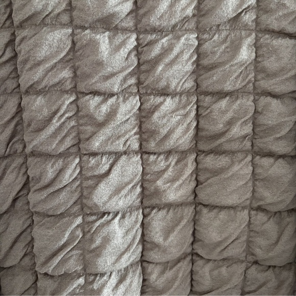 Zara Quilted Pullover Crewneck Sweatshirt Top Xl Taupe - Picture 8 of 8